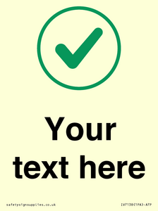 Custom plain background, green tick in circle sign